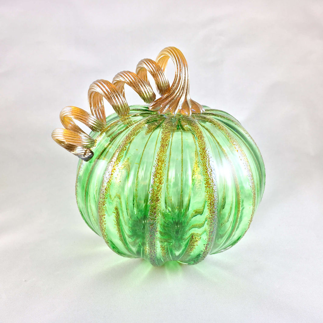 Emerald Green Blown Pumpkin