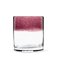 Load image into Gallery viewer, The Royal rocks glass with purple color stripe.