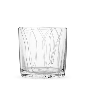 Simpatico in White rocks glass with vertical fine white lines.