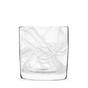 Strada Series in White rocks glass with interconnected pattern of fine white lines.